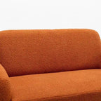 SEYNAR Mid-Century-Modern-Sofa aus Bouclé 51 aus Massivholz mit geschwungener Form