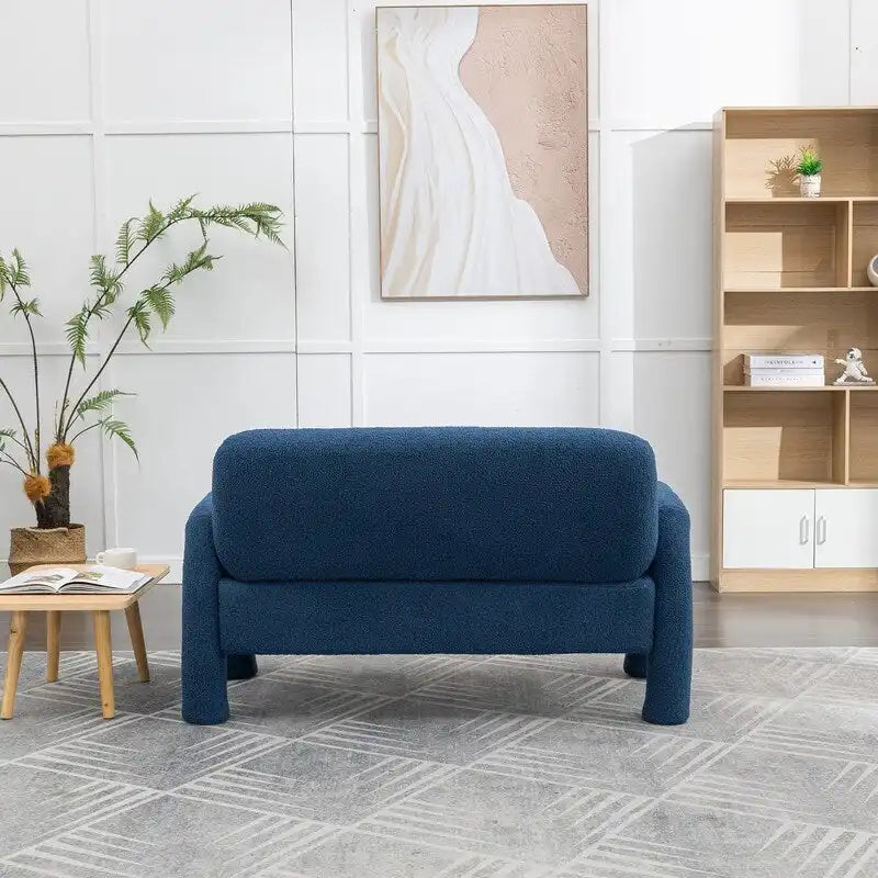 SEYNAR Mid-Century-Modern-Sofa aus Bouclé 51 aus Massivholz mit geschwungener Form
