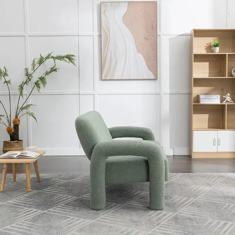 SEYNAR Mid-Century-Modern-Sofa aus Bouclé 51 aus Massivholz mit geschwungener Form