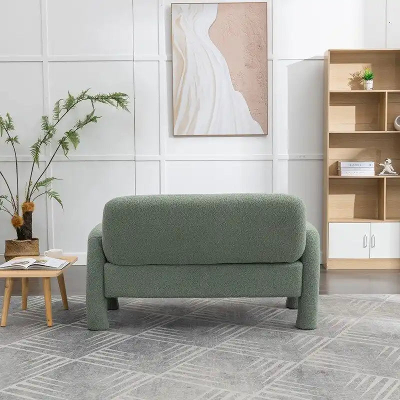 SEYNAR Mid-Century-Modern-Sofa aus Bouclé 51 aus Massivholz mit geschwungener Form