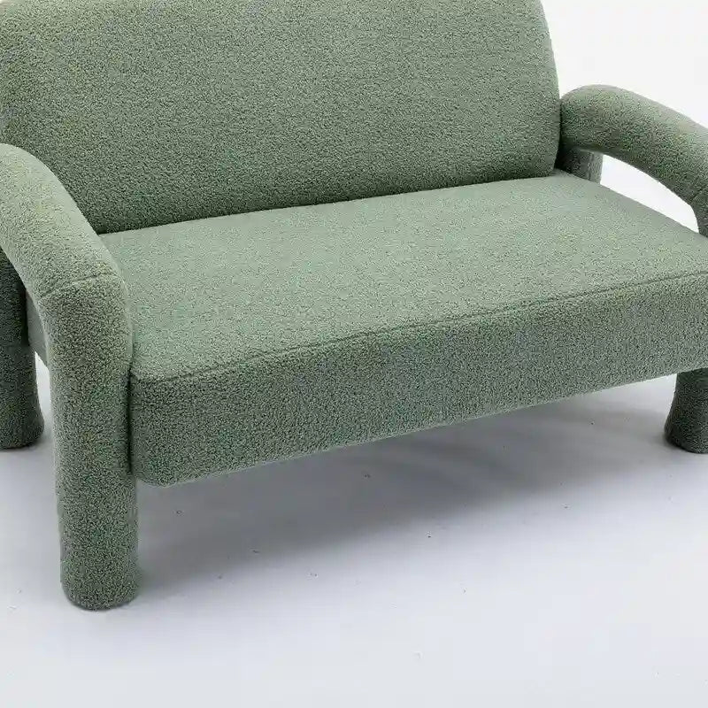 SEYNAR Mid-Century-Modern-Sofa aus Bouclé 51 aus Massivholz mit geschwungener Form