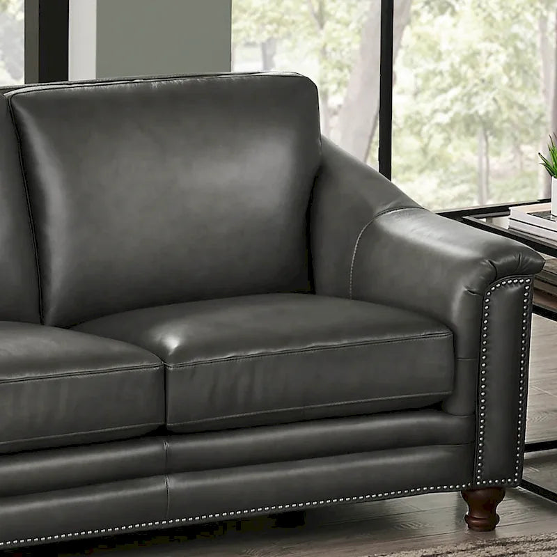 Hydeline Belfast loveseat van topnerfleer met veren, traagschuim en vering