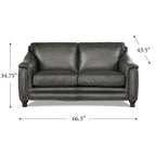 Hydeline Belfast loveseat van topnerfleer met veren, traagschuim en vering