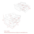 Sofá cama de 2 plazas con toma de corriente USB, bolsillos laterales y almohada lumbar