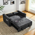 Sofá cama de 2 plazas con toma de corriente USB, bolsillos laterales y almohada lumbar