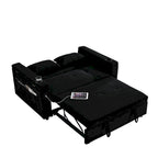 Sofá cama de 2 plazas con toma de corriente USB, bolsillos laterales y almohada lumbar