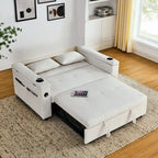 Sofá cama de 2 plazas con toma de corriente USB, bolsillos laterales y almohada lumbar