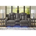 Signature Design by Ashley Fyne-Dyme elektrisch verstellbares Relax-Loveseat mit Konsole – 74W x 43D x 43H