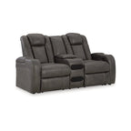 Signature Design by Ashley Fyne-Dyme elektrisch verstellbares Relax-Loveseat mit Konsole – 74W x 43D x 43H