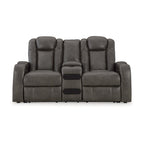 Signature Design by Ashley Fyne-Dyme elektrisch verstellbares Relax-Loveseat mit Konsole – 74W x 43D x 43H
