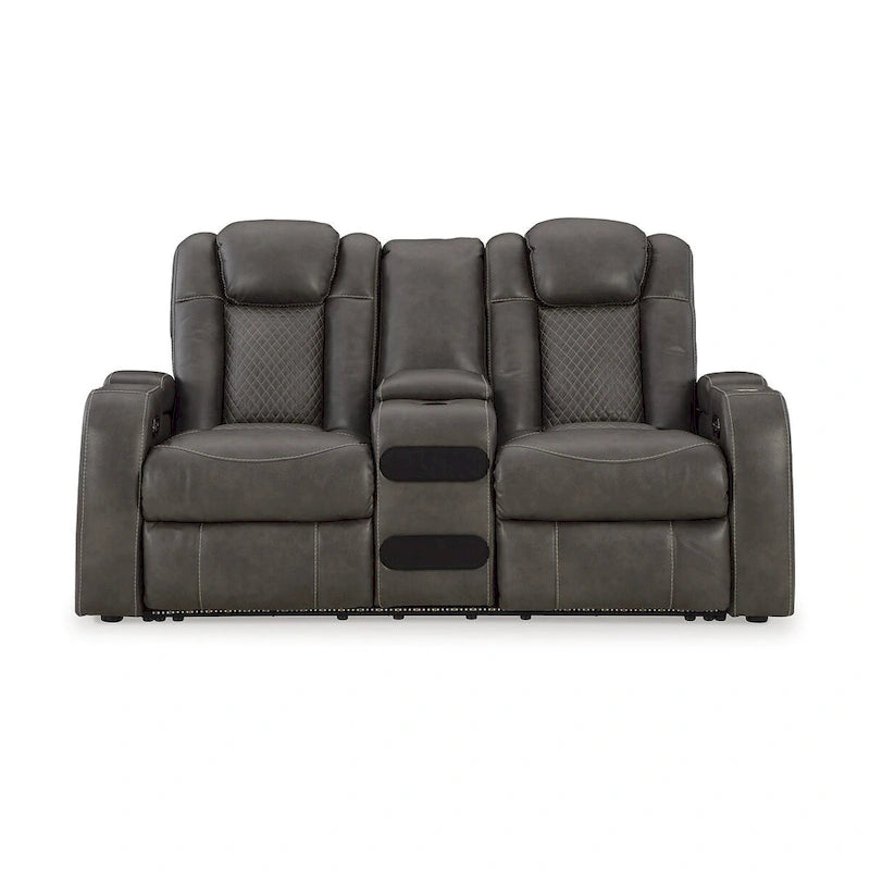 Signature Design by Ashley Fyne-Dyme elektrisch verstellbares Relax-Loveseat mit Konsole – 74W x 43D x 43H