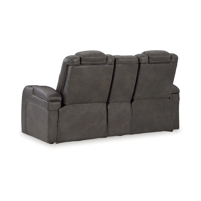 Signature Design by Ashley Fyne-Dyme elektrisch verstellbares Relax-Loveseat mit Konsole – 74W x 43D x 43H