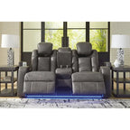 Signature Design by Ashley Fyne-Dyme elektrisch verstellbares Relax-Loveseat mit Konsole – 74W x 43D x 43H
