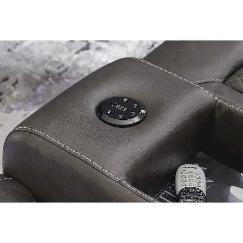 Signature Design by Ashley Fyne-Dyme elektrisch verstellbares Relax-Loveseat mit Konsole – 74W x 43D x 43H