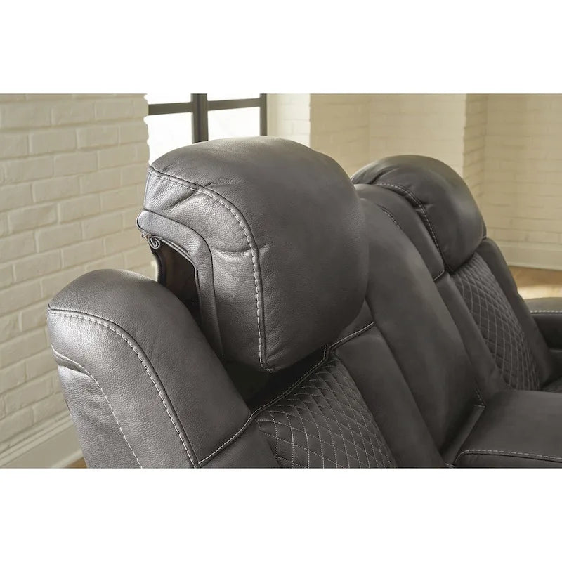 Signature Design by Ashley Fyne-Dyme elektrisch verstellbares Relax-Loveseat mit Konsole – 74W x 43D x 43H
