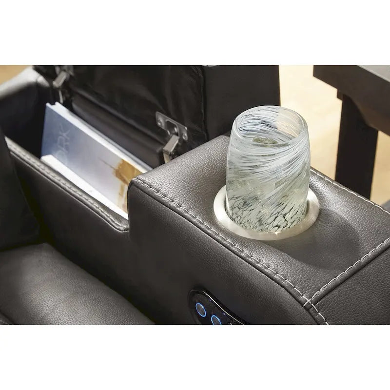 Signature Design by Ashley Fyne-Dyme elektrisch verstellbares Relax-Loveseat mit Konsole – 74W x 43D x 43H