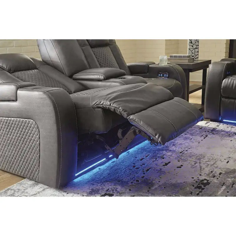 Signature Design by Ashley Fyne-Dyme elektrisch verstellbares Relax-Loveseat mit Konsole – 74W x 43D x 43H
