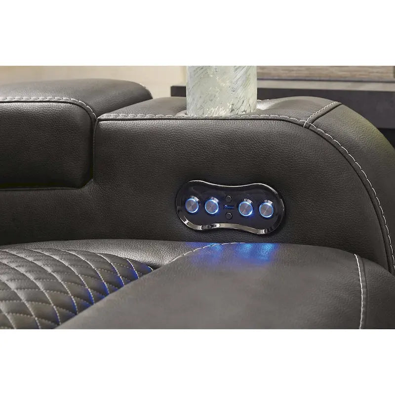 Signature Design by Ashley Fyne-Dyme elektrisch verstellbares Relax-Loveseat mit Konsole – 74W x 43D x 43H