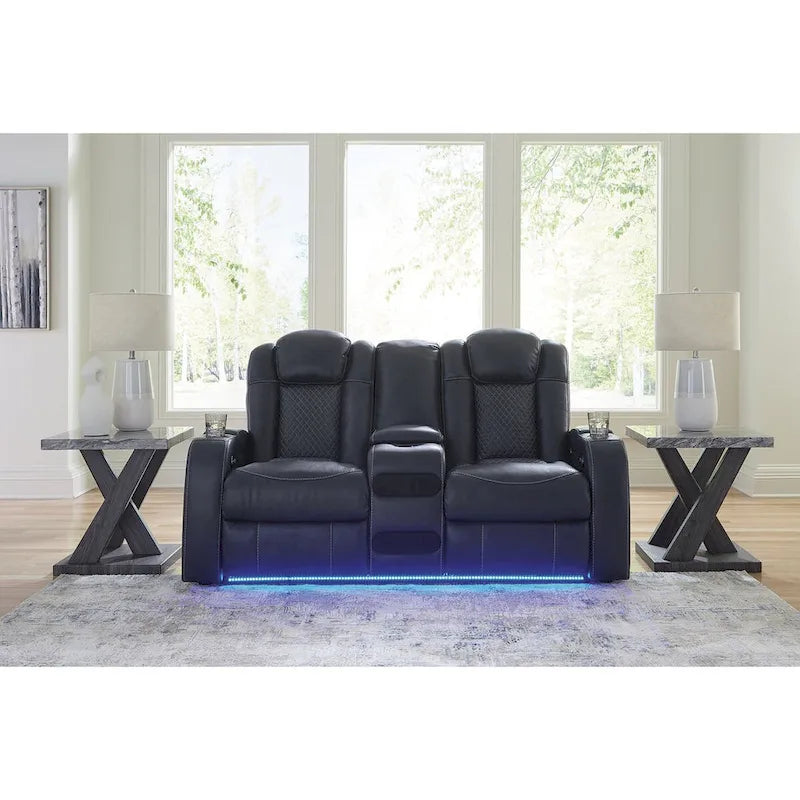 Signature Design by Ashley Fyne-Dyme elektrisch verstellbares Relax-Loveseat mit Konsole – 74W x 43D x 43H
