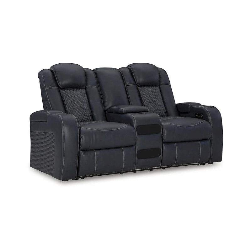 Signature Design by Ashley Fyne-Dyme elektrisch verstellbares Relax-Loveseat mit Konsole – 74W x 43D x 43H