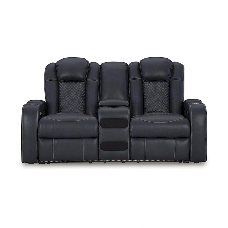 Signature Design by Ashley Fyne-Dyme elektrisch verstellbares Relax-Loveseat mit Konsole – 74W x 43D x 43H