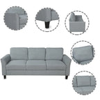 Trzyosobowa sofa do salonu z lnianej tkaniny