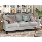 Trzyosobowa sofa do salonu z lnianej tkaniny