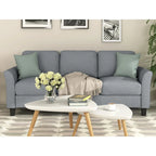 Trzyosobowa sofa do salonu z lnianej tkaniny
