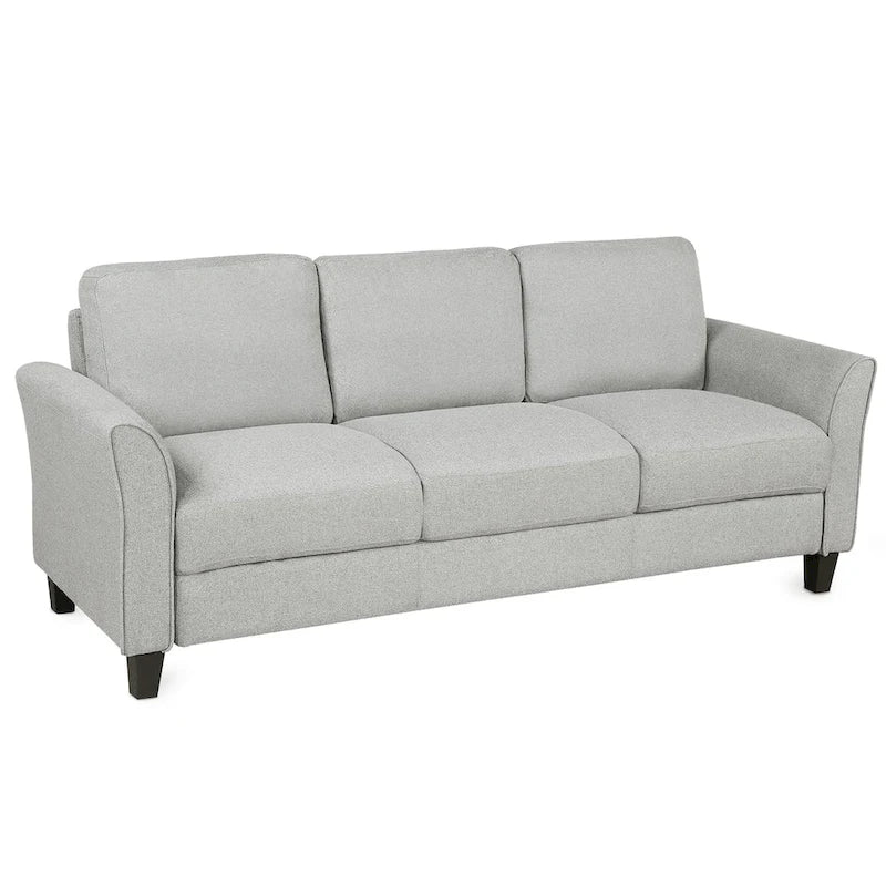 Trzyosobowa sofa do salonu z lnianej tkaniny