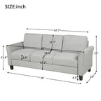 Trzyosobowa sofa do salonu z lnianej tkaniny