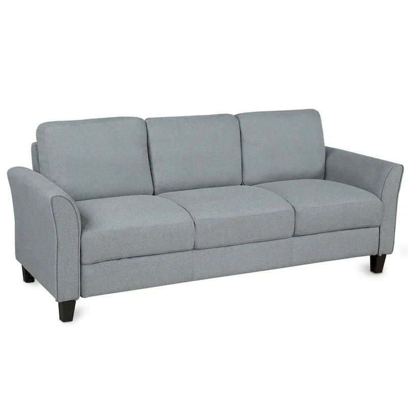 Trzyosobowa sofa do salonu z lnianej tkaniny