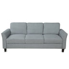 Trzyosobowa sofa do salonu z lnianej tkaniny