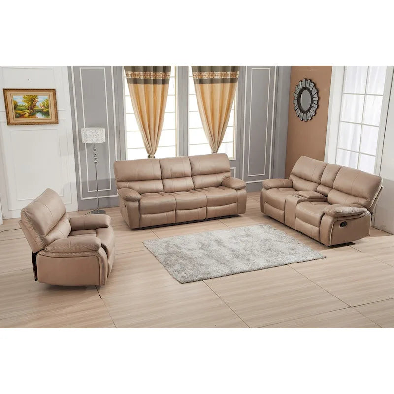 3-elementowy zestaw rozkładanych mebli do salonu Betsy Furniture z mikrofibry: sofa, sofa dwuosobowa i fotel