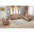 3-elementowy zestaw rozkładanych mebli do salonu Betsy Furniture z mikrofibry: sofa, sofa dwuosobowa i fotel