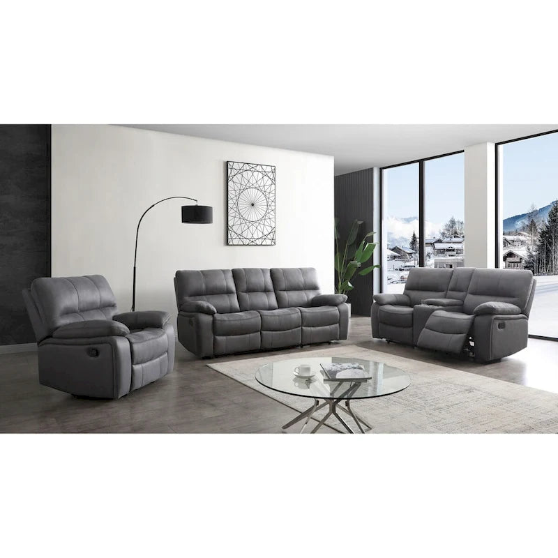 3-elementowy zestaw rozkładanych mebli do salonu Betsy Furniture z mikrofibry: sofa, sofa dwuosobowa i fotel