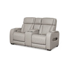 Signature Design by Ashley Boyington graue elektrisch verstellbare Relax-Zweisitzer mit Konsole – 75W x 40D x 44H