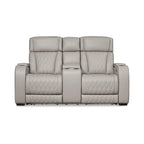 Signature Design by Ashley Boyington graue elektrisch verstellbare Relax-Zweisitzer mit Konsole – 75W x 40D x 44H