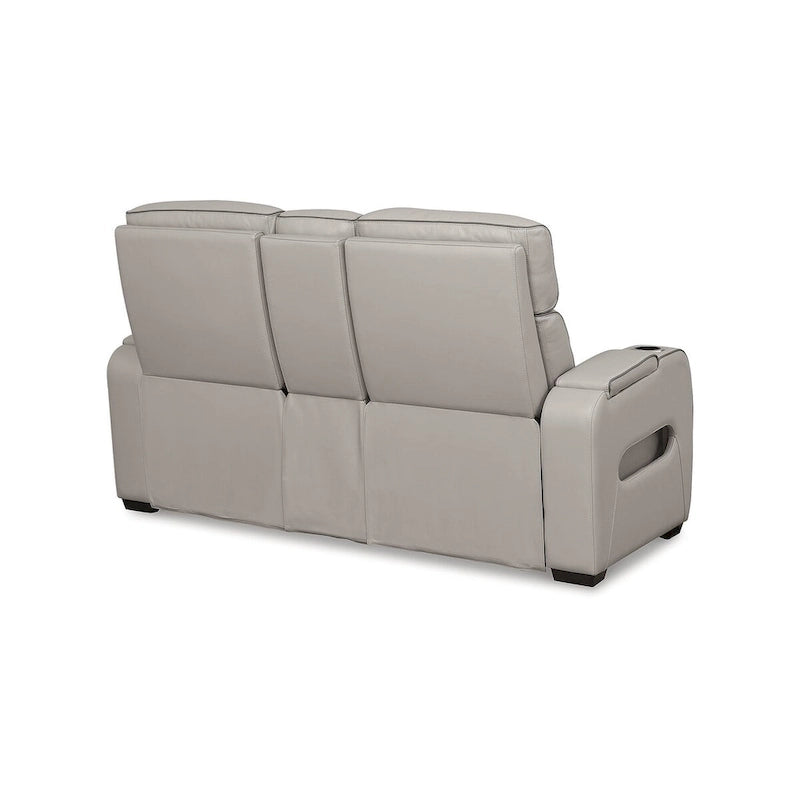 Signature Design by Ashley Boyington graue elektrisch verstellbare Relax-Zweisitzer mit Konsole – 75W x 40D x 44H