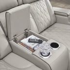 Signature Design by Ashley Boyington graue elektrisch verstellbare Relax-Zweisitzer mit Konsole – 75W x 40D x 44H