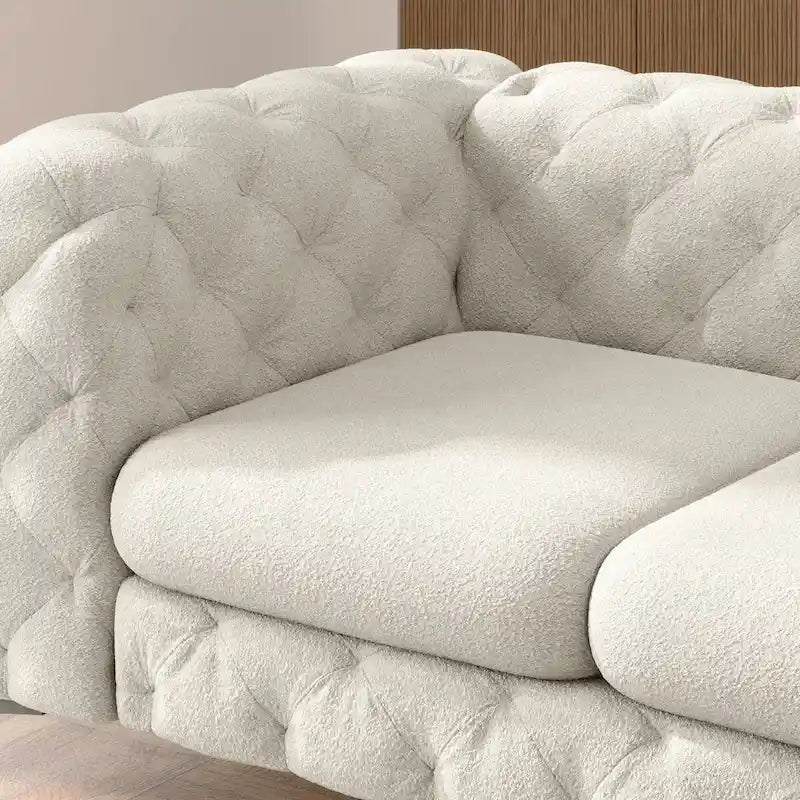 Sofá biplaza de terciopelo capitoné Chesterfield Corvus Aosta