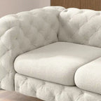Sofá biplaza de terciopelo capitoné Chesterfield Corvus Aosta