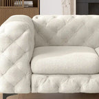 Sofá biplaza de terciopelo capitoné Chesterfield Corvus Aosta