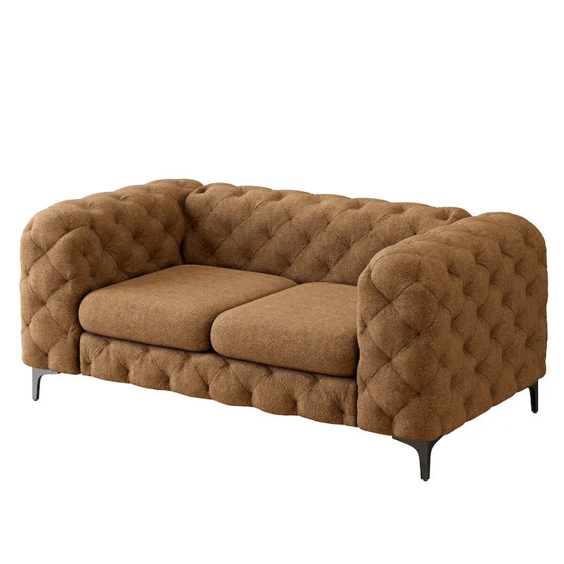 Sofá biplaza de terciopelo capitoné Chesterfield Corvus Aosta