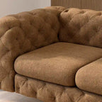 Sofá biplaza de terciopelo capitoné Chesterfield Corvus Aosta