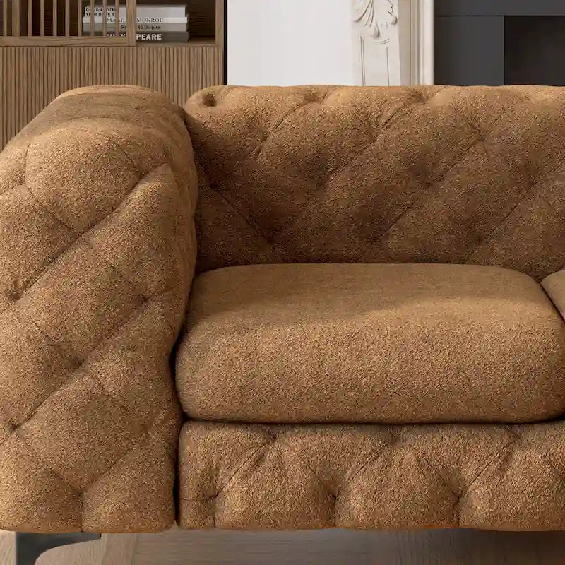 Sofá biplaza de terciopelo capitoné Chesterfield Corvus Aosta
