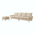 104.5Modern Technical leather L-Shaped Sofa with Ottoman