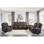 Set da soggiorno Grete marrone in ecopelle premium