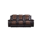 Set da soggiorno Grete marrone in ecopelle premium