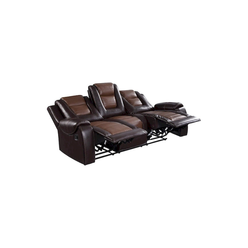 Set da soggiorno Grete marrone in ecopelle premium
