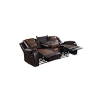 Set da soggiorno Grete marrone in ecopelle premium
